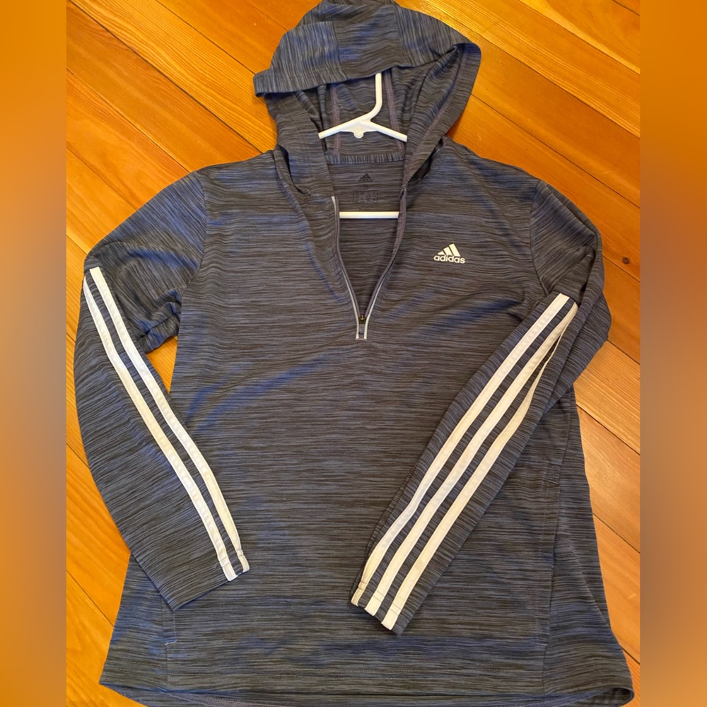 Adidas Women's Climalite Grey 1/4 Zip Long Sleeve Jacket Size Small